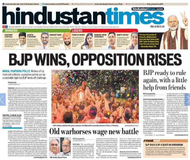 Maharashtra, Haryana Election Results Dominate Headlines Today