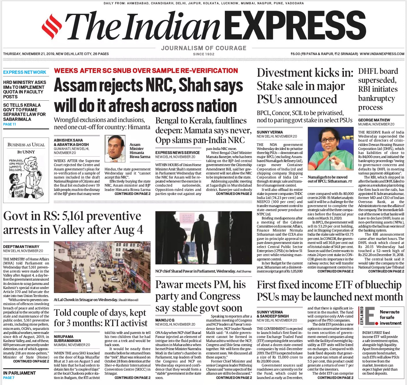 NRC Will Be Carried Out Across India, Repeated In Assam, Says Amit Shah In Parliament, And Other Big Stories