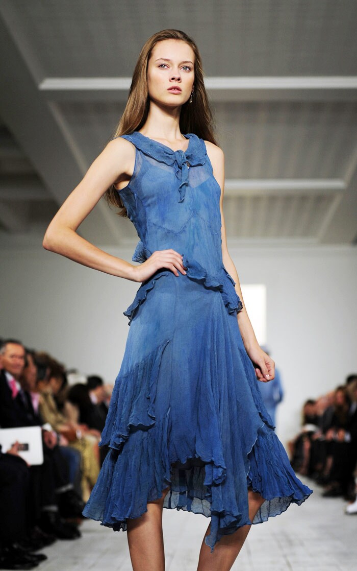 A model wears creations by designer Ralph Lauren during the Spring/Summer 2010 collections Mercedes-Benz Fashion Week on September 17, 2009 in New York. (Pic: AFP)