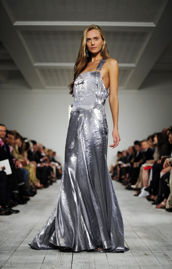 A model wears creations by designer Ralph Lauren during the Spring/Summer 2010 collections Mercedes-Benz Fashion Week on September 17, 2009 in New York. (Pic: AFP)