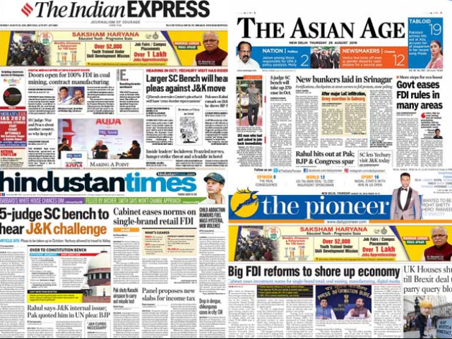 Photo : Newspaper Headlines: Centre Announces Big FDI Reforms To Shore Up Economy