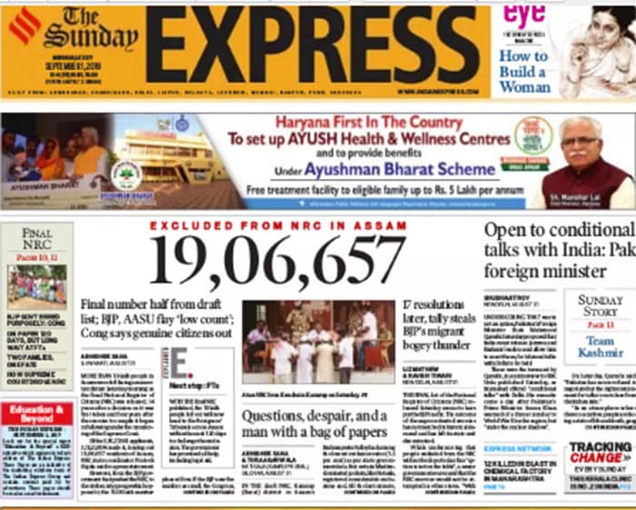 Newspaper Headlines: Assam NRC On Page 1 Of All Papers