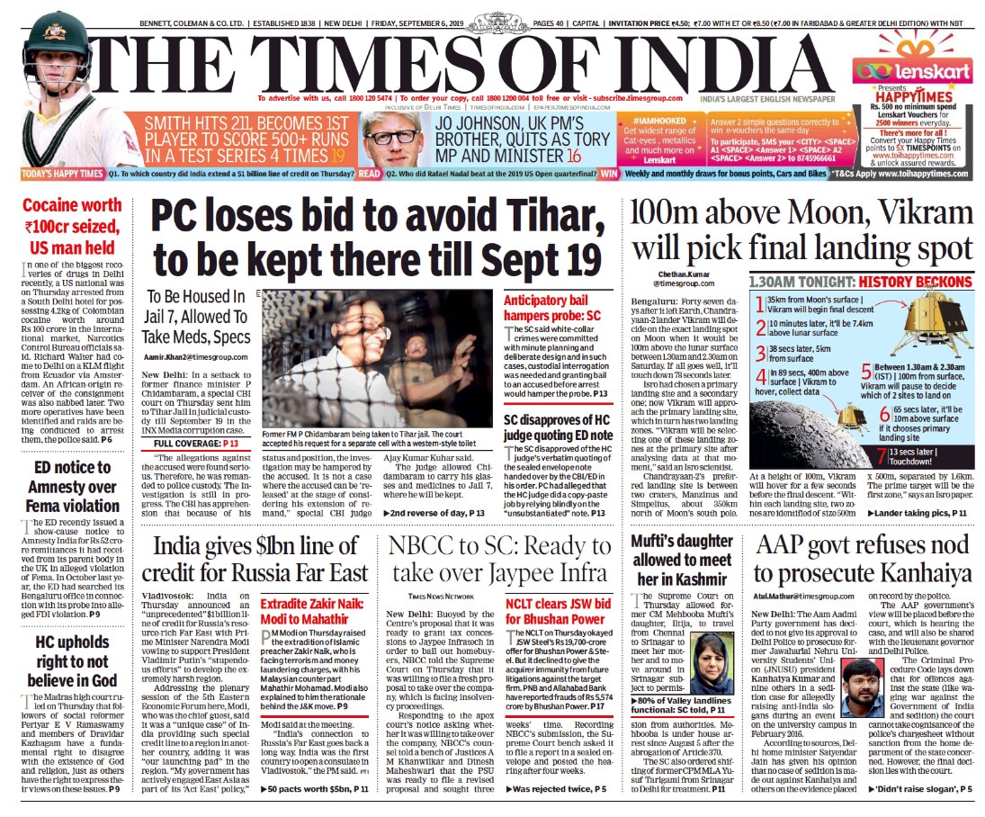 times of india news headline