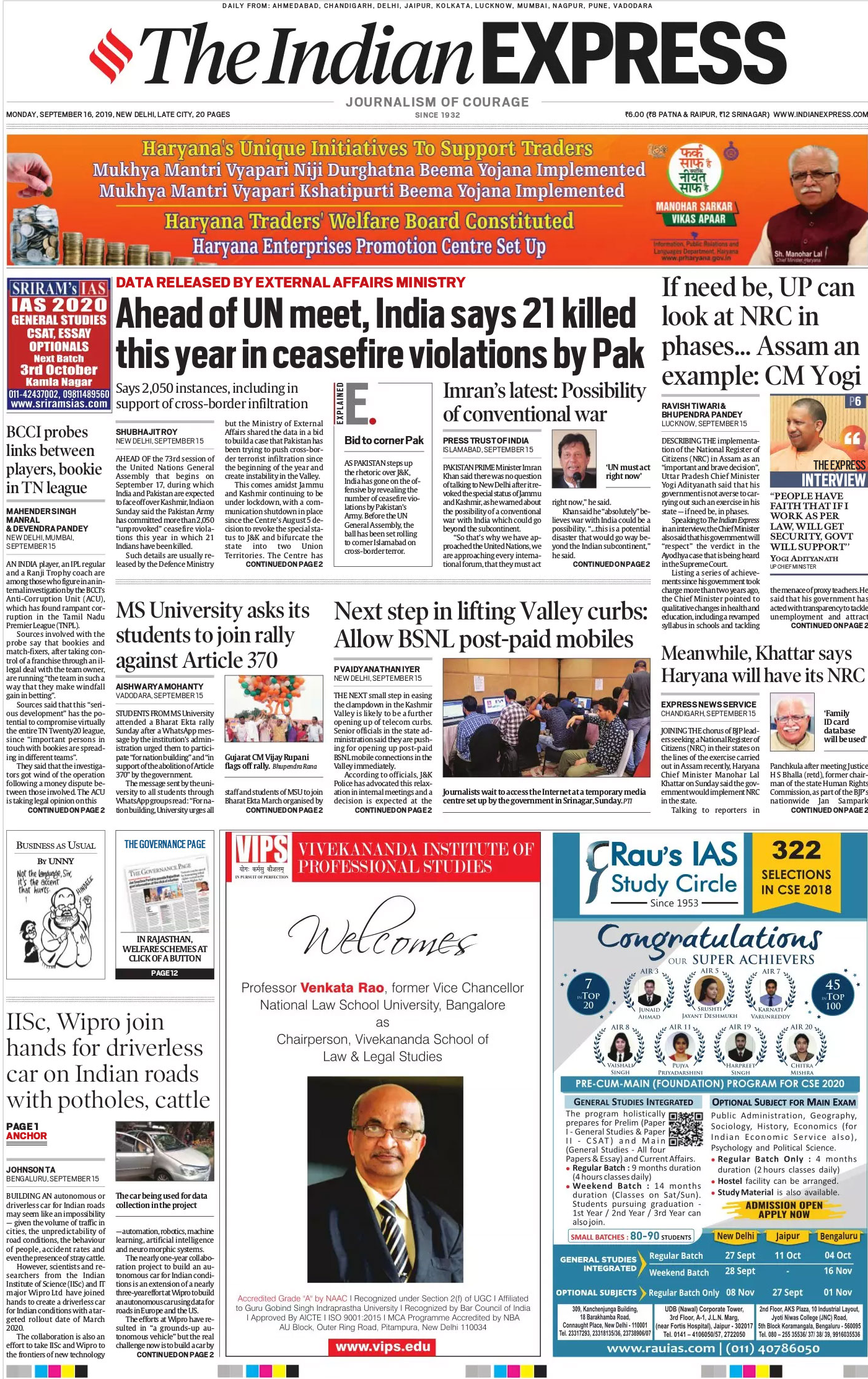 Newspaper Headlines: India\'s Message To Pak On Ceasefire Violations, And Other Big Stories