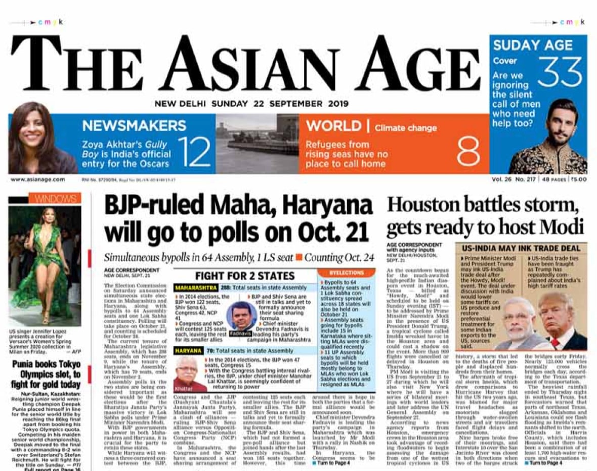 Newspaper Headlines: Maharashtra, Haryana Polls And Other Big Stories