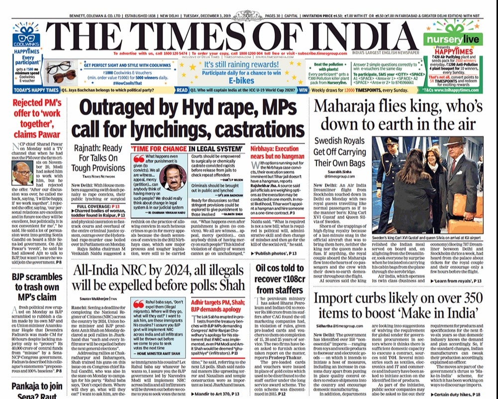 time of india news headlines