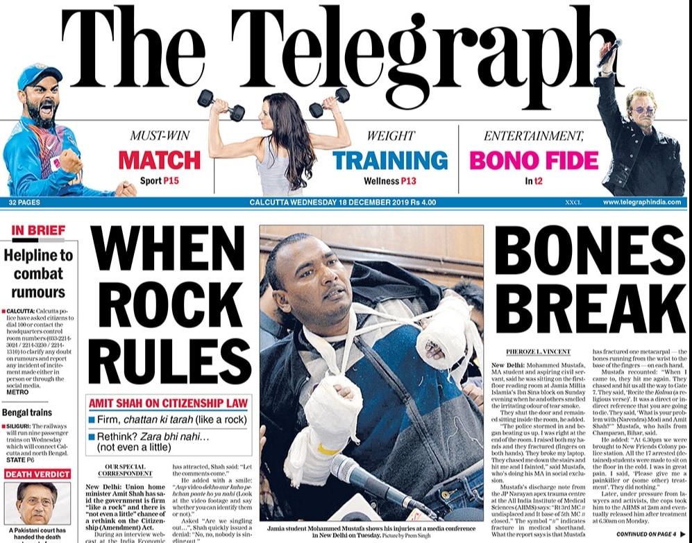 Newspaper Headlines: Violence In East Delhi Over Citizenship Act, Stones Thrown, Tear Gas, Other stories