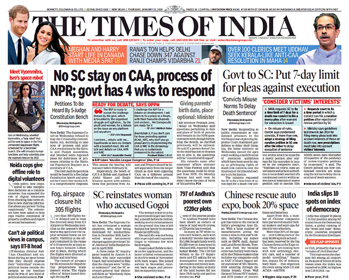 time of india news headlines
