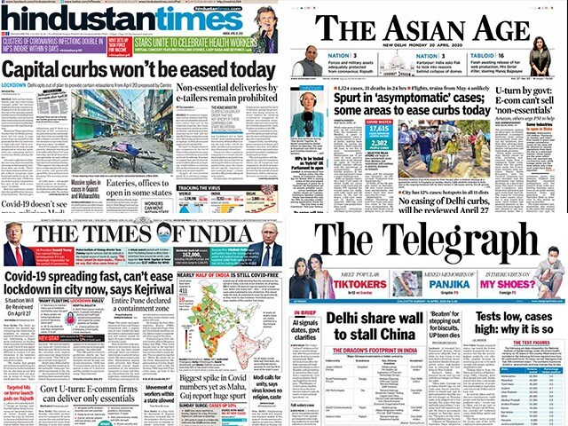 Newspaper Headlines: No Relaxation Of Lockdown In Delhi, Review After A ...