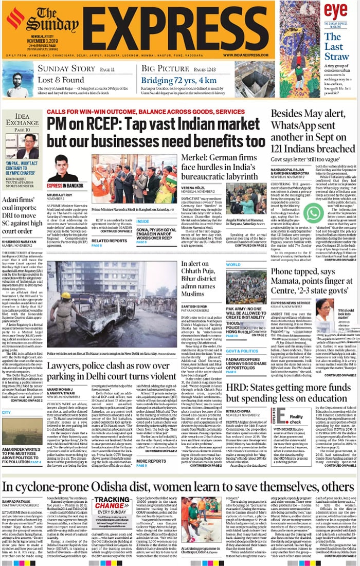Prime Minister Narendra Modi calls for a "win-win" outcome at RCEP meet on free trade, WhatsApp sent second alert flagging 121 targets in September and West Bengal Chief Minister Mamata Banerjee accuses the Centre of tapping phones are the top stories today.