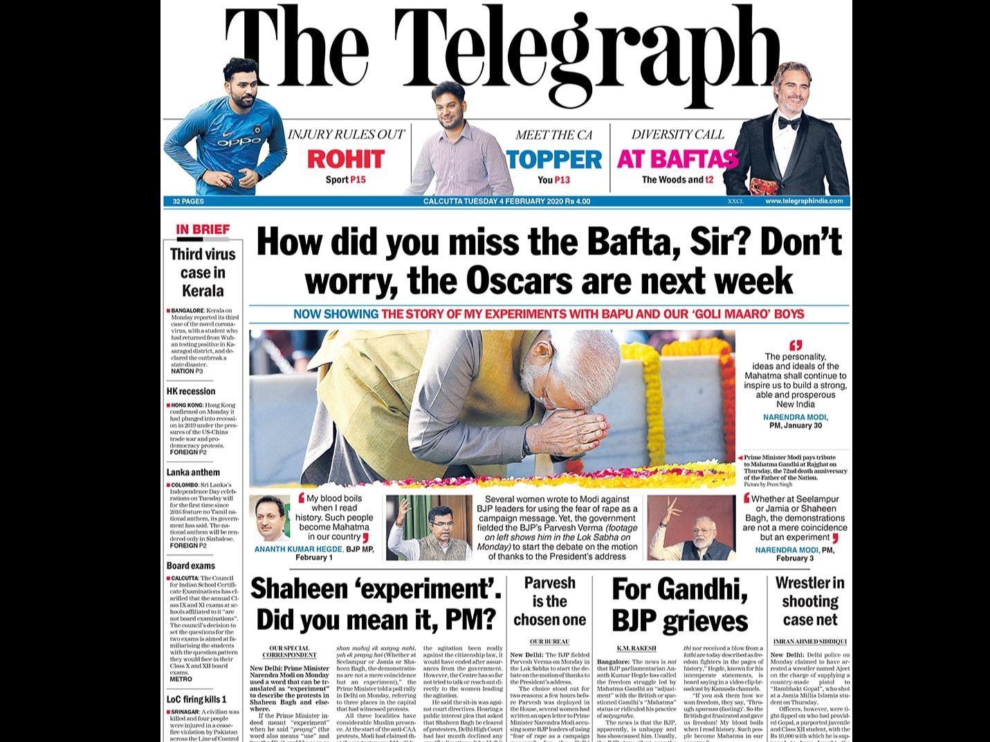 PM Modi Says Protests In Shaheen Bagh, Jamia \'A Political Experiment\'; Third Case Of Coronavirus Confirmed In Kerala