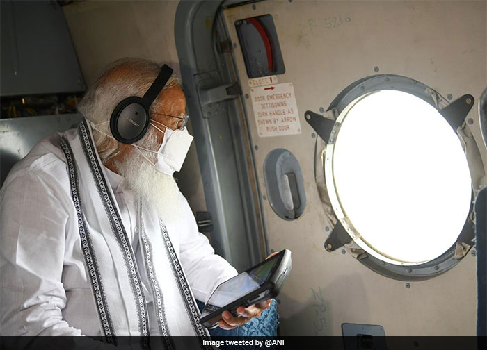 Prime Minister Narendra Modi today reached Bhavnagar in Gujarat to review the situation in the state in the aftermath of cyclone Tauktae.