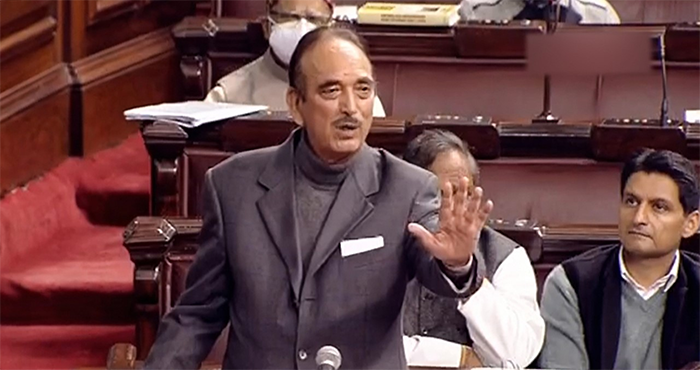 Congress MP Ghulam Nabi Azad speaks in the Rajya Sabha during ongoing Budget Session of Parliament.