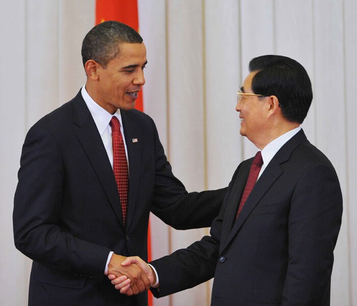 It was perfect picture of solidarity as president Barack Obama and the Chinese president Hu Jintao shared the stage on Tuesday. After US President Barack Obama held private talks with Chinese President Hu Jintao, the two leaders began a larger round of conversations with members of their delegations.<br><br>Seeking help with an array of global troubles, President Barack Obama said that his closely watched talks with his Chinese counterpart were vital not just for their nations, but the world.<br><br>Marking 30 years of relations between the US and China, he said "it's fair to say that our two governments have moved forward in a way that can bring even greater cooperation in the future". (AP Photo)