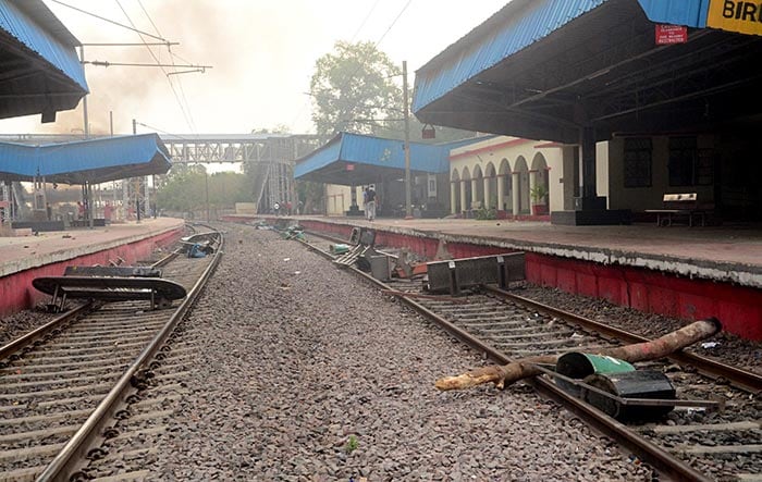 Properties of a railway station in Gwalior vandalised during protests against the 'Agnipath' scheme.