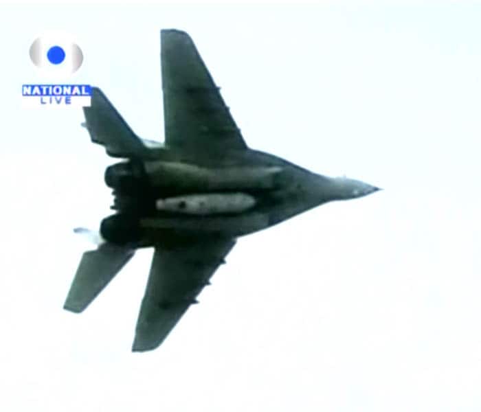 For the first time, Airborne Warning and Control System (AWACS) monitored the mammoth exercise, while an UAV streamed live video images of the target destruction. (Image courtesy: Doordarshan)