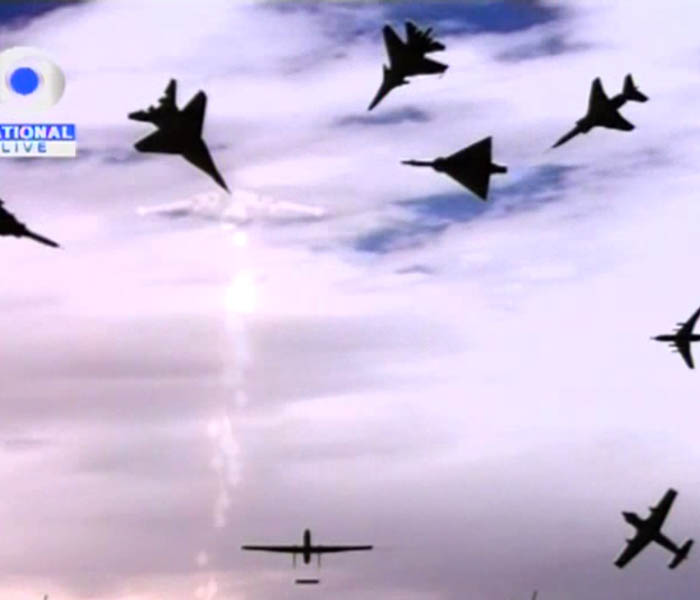 Air Force demonstrates firepower. (Image courtesy: Doordarshan)