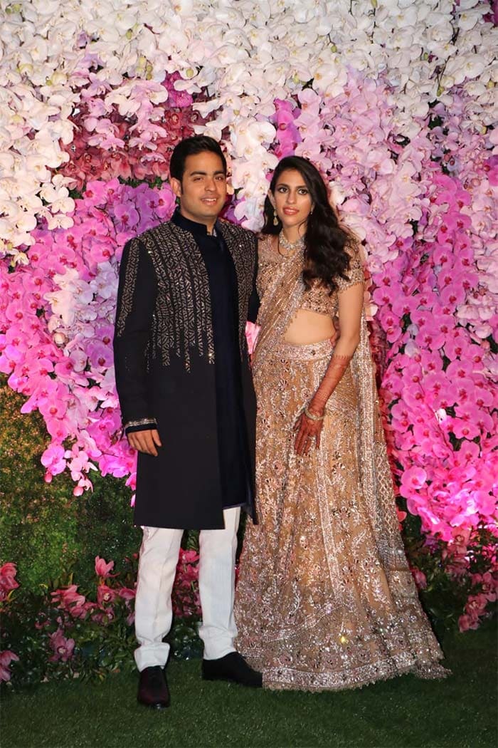 The newly-wed couple Akash Ambani and Shloka Mehta's at the Jio World Complex in Mumbai for a post-wedding celebration. The wedding took place at the newly-constructed convention centre in the Bandra Kurla Complex