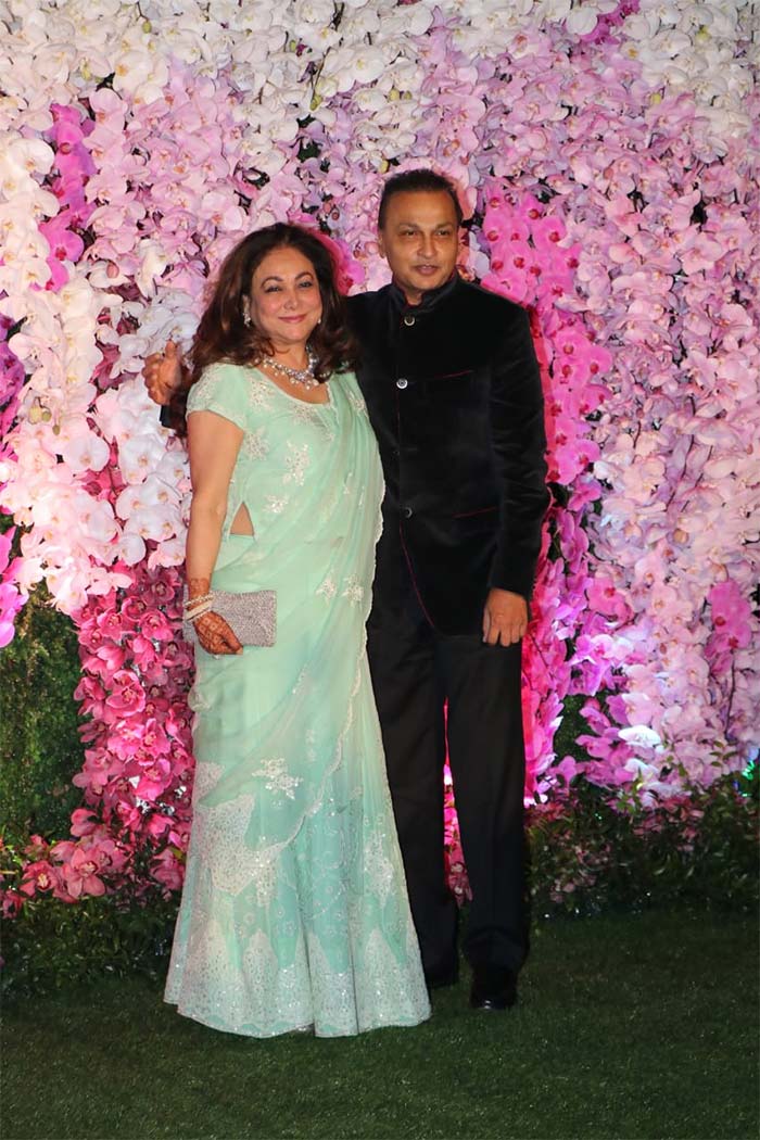 Mukesh Ambani's brother Anil Ambani with wife Tina Ambani at the party