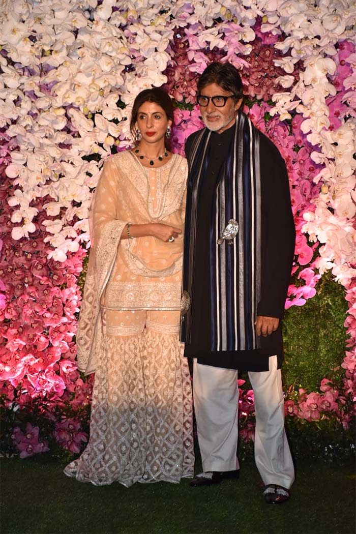 Megastar Amitabh Bachchan with daughter Shweta Bachchan Nanda at the celebration