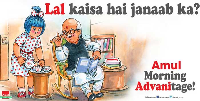 Amul\'s humorous take on LK Advani\'s public sulk at Narendra Modi\'s elevation