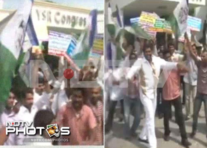 Andhra Pradesh by-polls: Celebrations in Jagan camp