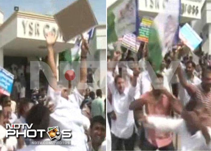 Andhra Pradesh by-polls: Celebrations in Jagan camp