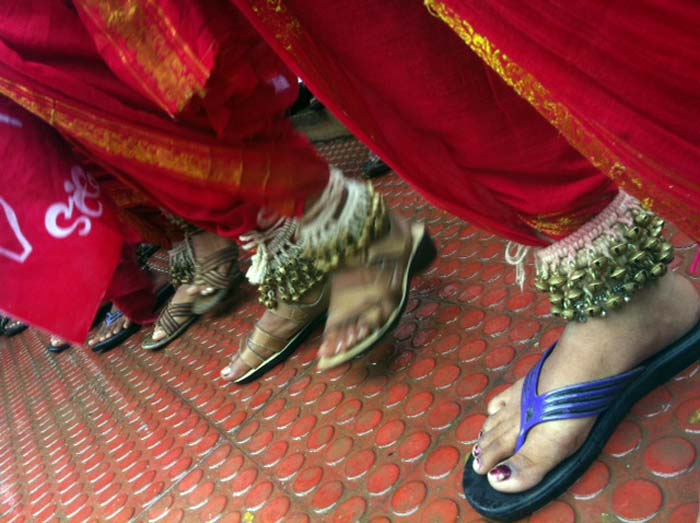 Many of the protests included women dancing to express their solidarity for the Telangana statehood demand.