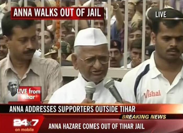 From Tihar, Anna marches to Ramlila