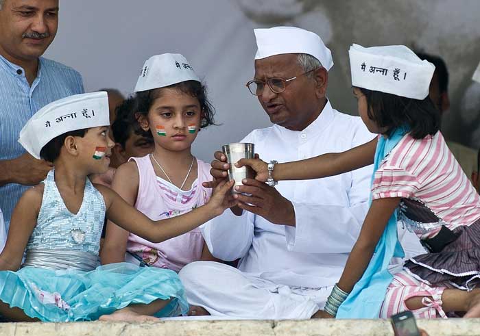 The anti-corruption crusader's supporters rejoiced through the night and across the country - celebrating the 74-year-old and his role in helping India take a huge step forward towards a historic new anti-corruption law.