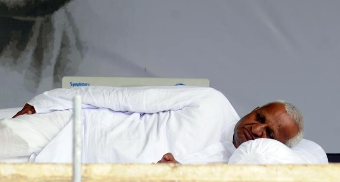 Anna Hazare today said he had lost 5.5 kilos after fasting for 8 days. ?But I am fine,? he said