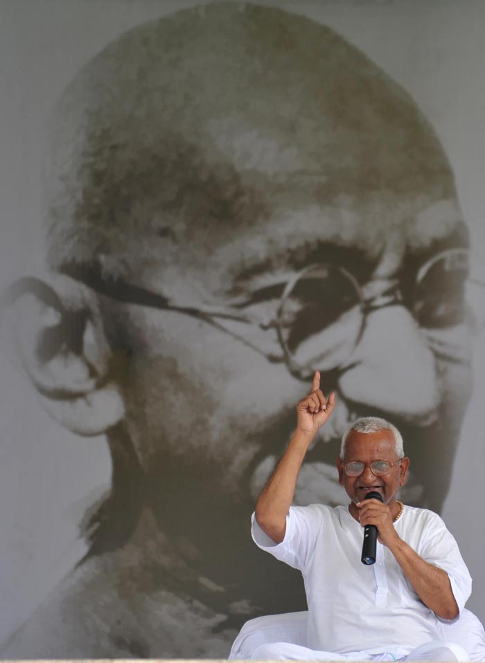 It's eight days since Anna Hazare started his hunger strike against corruption. As concerns grow about his health and wellbeing, the 74-year-old social activist appeared on stage today (August 23) and addressed his followers.