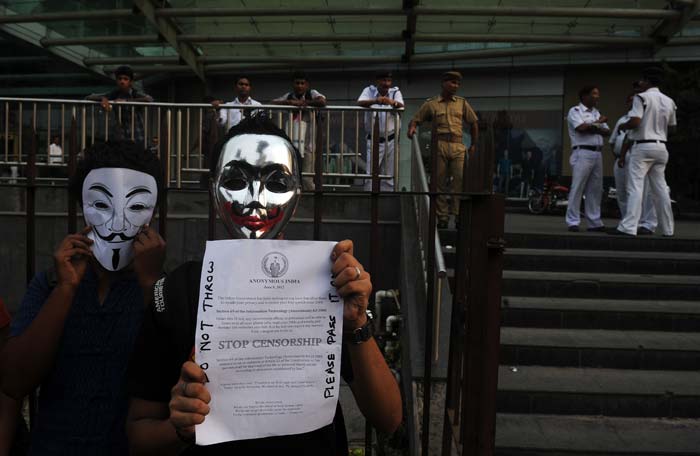 \'Anonymous\' protests across India over Internet laws