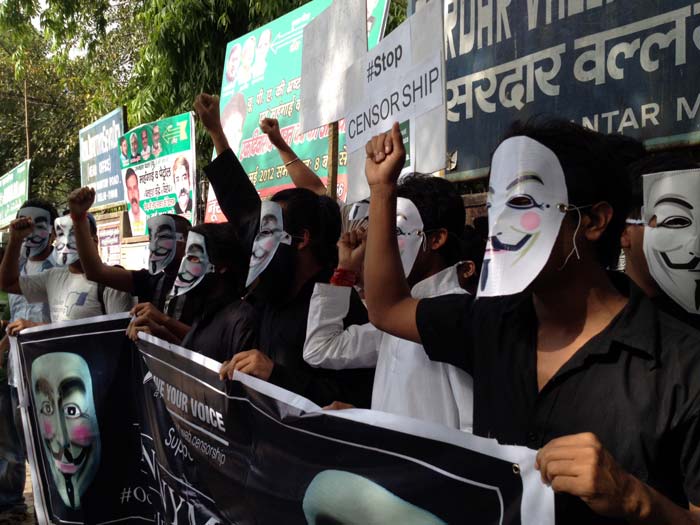 \'Anonymous\' protests across India over Internet laws