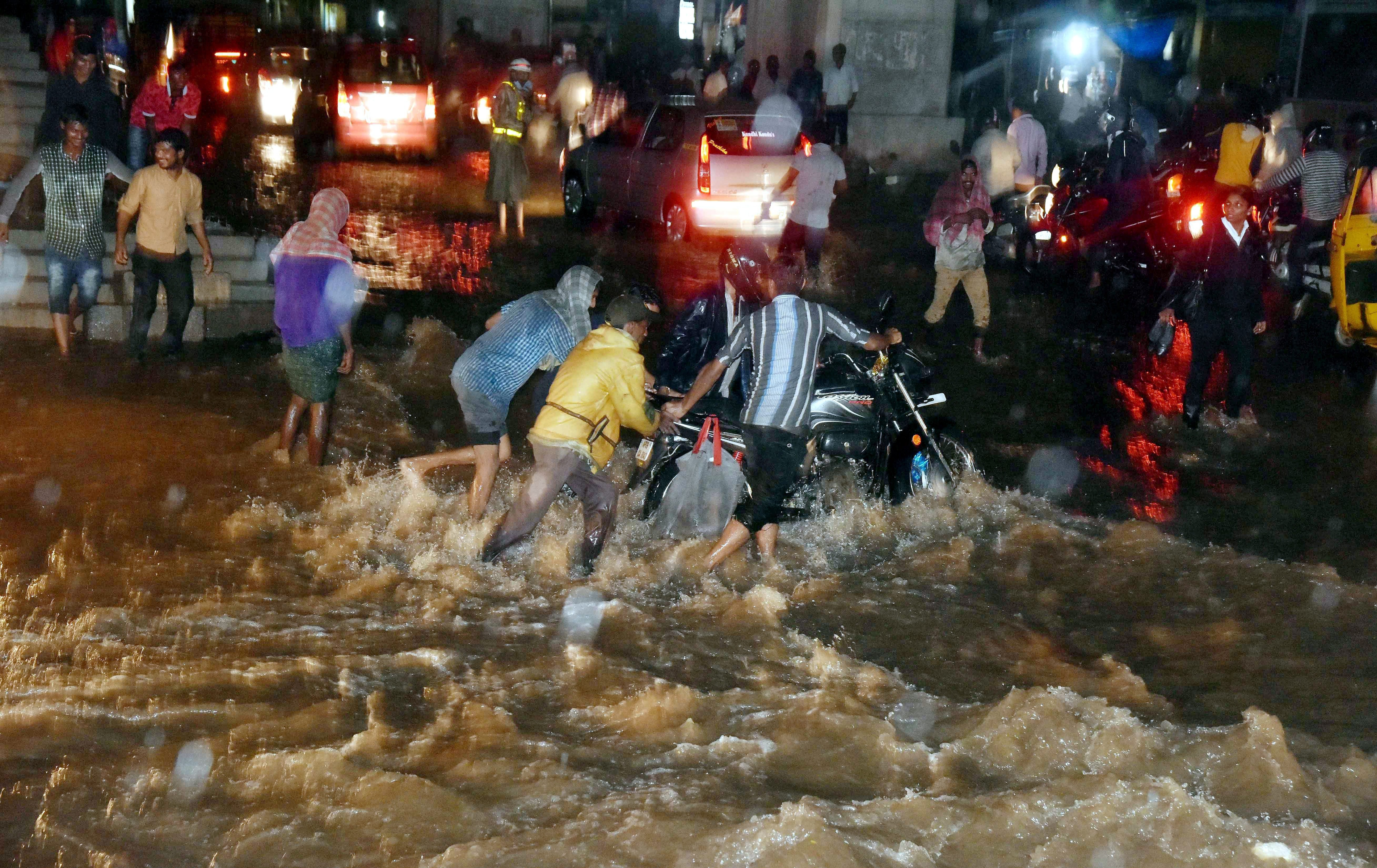Pics: Heavy Rain Wreaks Havoc In Hyderabad And Guntur, Thousands Evacuated