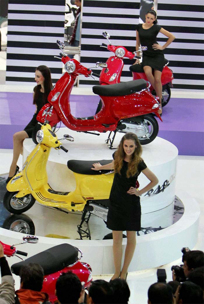 Three-wheeler manufacturer Piaggio Vehicles today re-entered the scooter segment by introducing its Vespa model at the 11th Auto Expo here. The scooter will be launched in the country in April 2012 and would be available in 35 cities across the country. Our pick for number 4.
