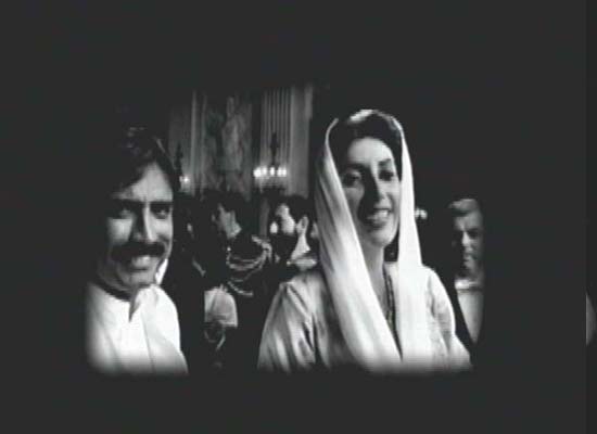 <b>Twosome:</b> Bhutto is all smiles by her hubby Asif Ali Zardari?s side.