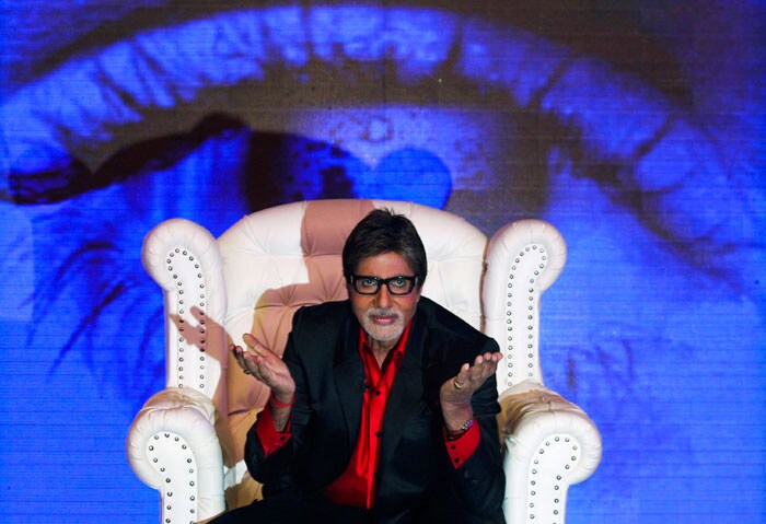 Indian superstar Amitabh Bachchan gestures as he speaks with media representatives at the announcement of the dates for the <i>Bigg Boss</i> television series in Mumbai. (Photo: AP)