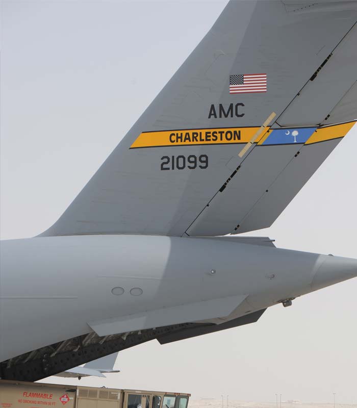 A C-17 also accompanies the President of the United States on his visits to both domestic and foreign arrangements, consultations, and meetings. The C-17 is used to transport the Presidential Limousine and security detachments.