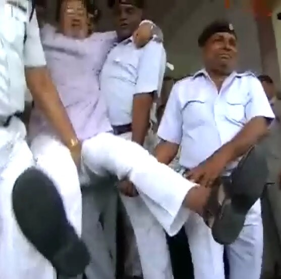 Seventeen MLAs from Lalu Yadav's Rashtriya Janata Dal (RJD) and Paswan's Lok Janshakti Party (LJP) have now been suspended for the rest of the session.