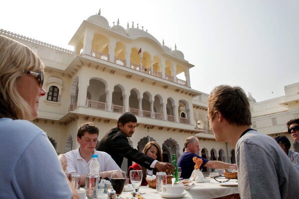 Lunch at Laxmi Vilas Palace, a hotel in Bharatpur near Keoladeo National Park, now the country's best-known bird park.<br><br>No matter where you stay, the real charm of Bharatpur is to wake up before dawn and head into the park. (Courtesy: NYT)