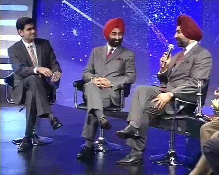 Fortis Healthcare chairman Malvinder Mohan Singh and Shivinder Mohan Singh, MD of Fortis Healthcare, talking to NDTV during the event.