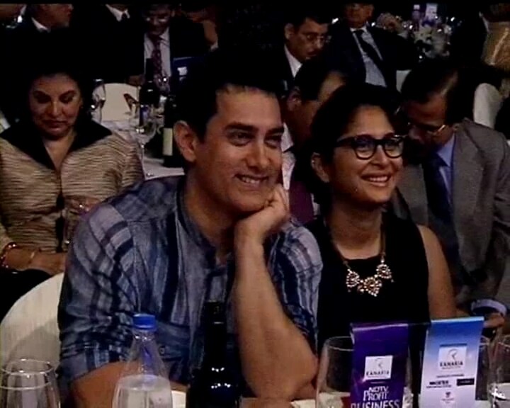 Bollywood star Aaamir Khan with his wife, Kiran Rao.