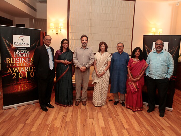 The jury members of the NDTV Profit Business Leadership Awards.