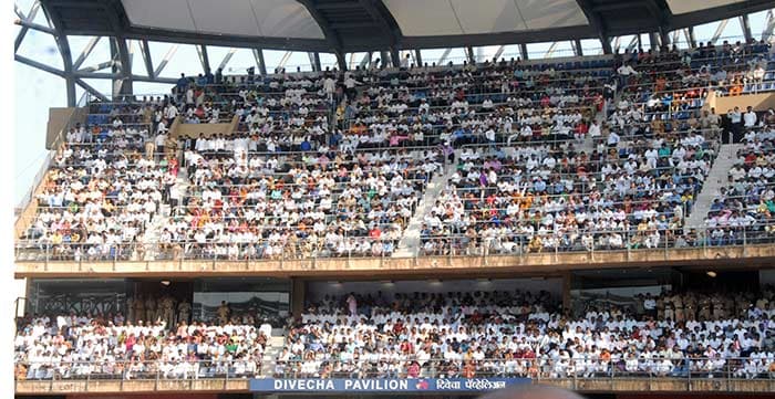 It was a full-house at the Wankhede stadium in Mumbai (Credit: Press Information Bureau)