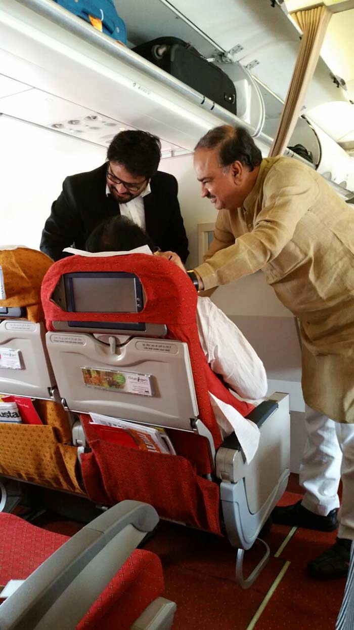 5 Pics: What Happens On Plane Packed With BJP Ministers