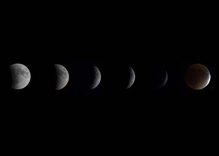 5 Pics: In Celestial Show, Skygazers See Swollen \'Supermoon\' in Blood-Red Light of Total Eclipse