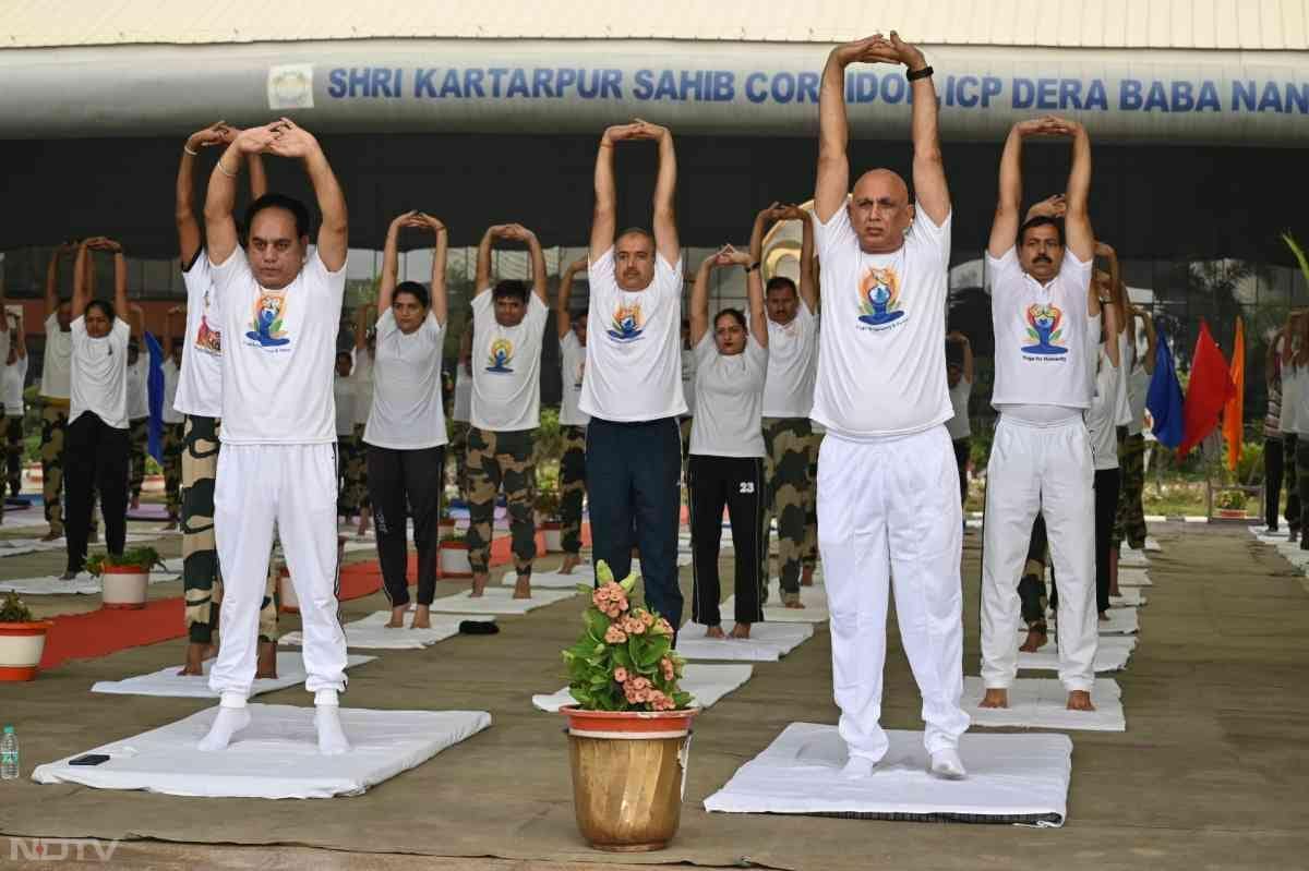 As dawn broke, the sacred grounds resonated with serene chants and elegant yoga asanas, the BSF said.
