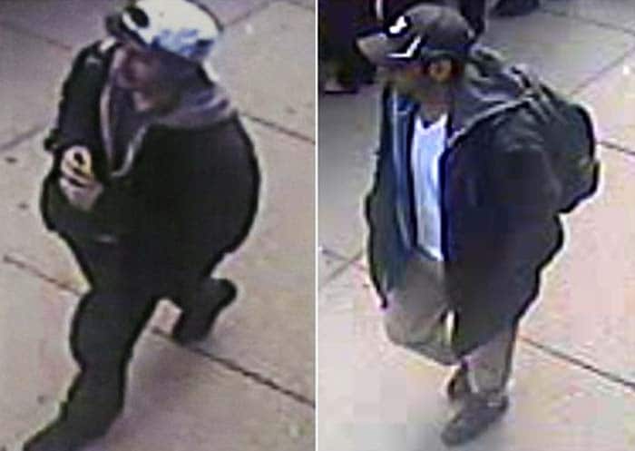 Boston marathon bombs : FBI releases pictures of  suspects