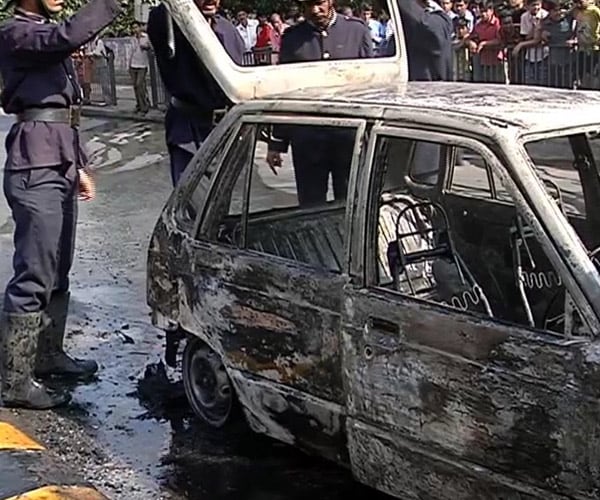 No casualties were reported as the owner of the car stepped out immediately as the car caught fire. (NDTV Photo)